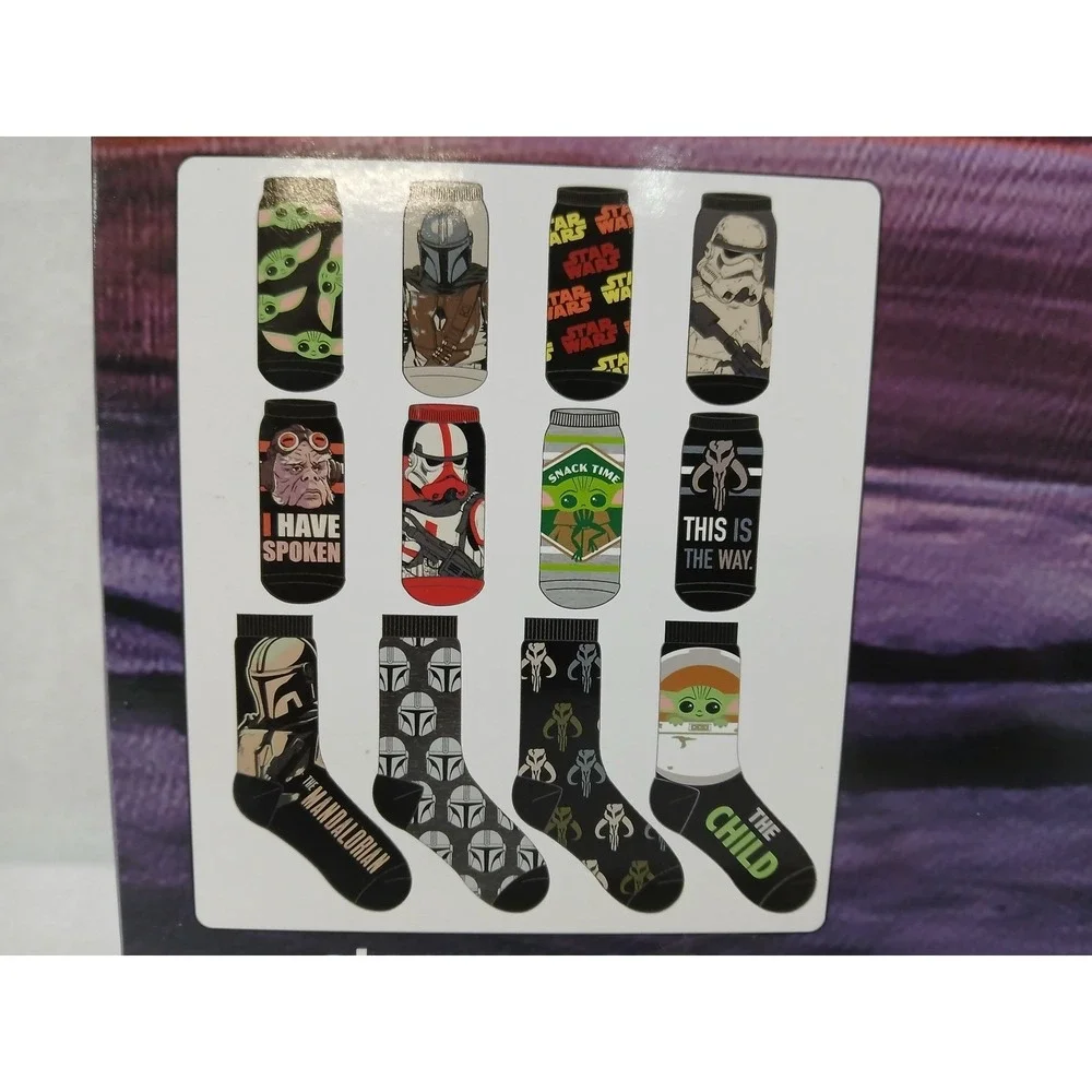 Mandalorian Grogu 12 Days of Socks Baby Yoda Star Wars Unisex Adult NEW‎ Advent